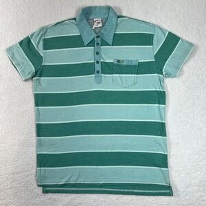 DIESEL 55DSL Polo Shirt Striped Green Y2K Streetwear Cotton Mens Size XL VTG NWT